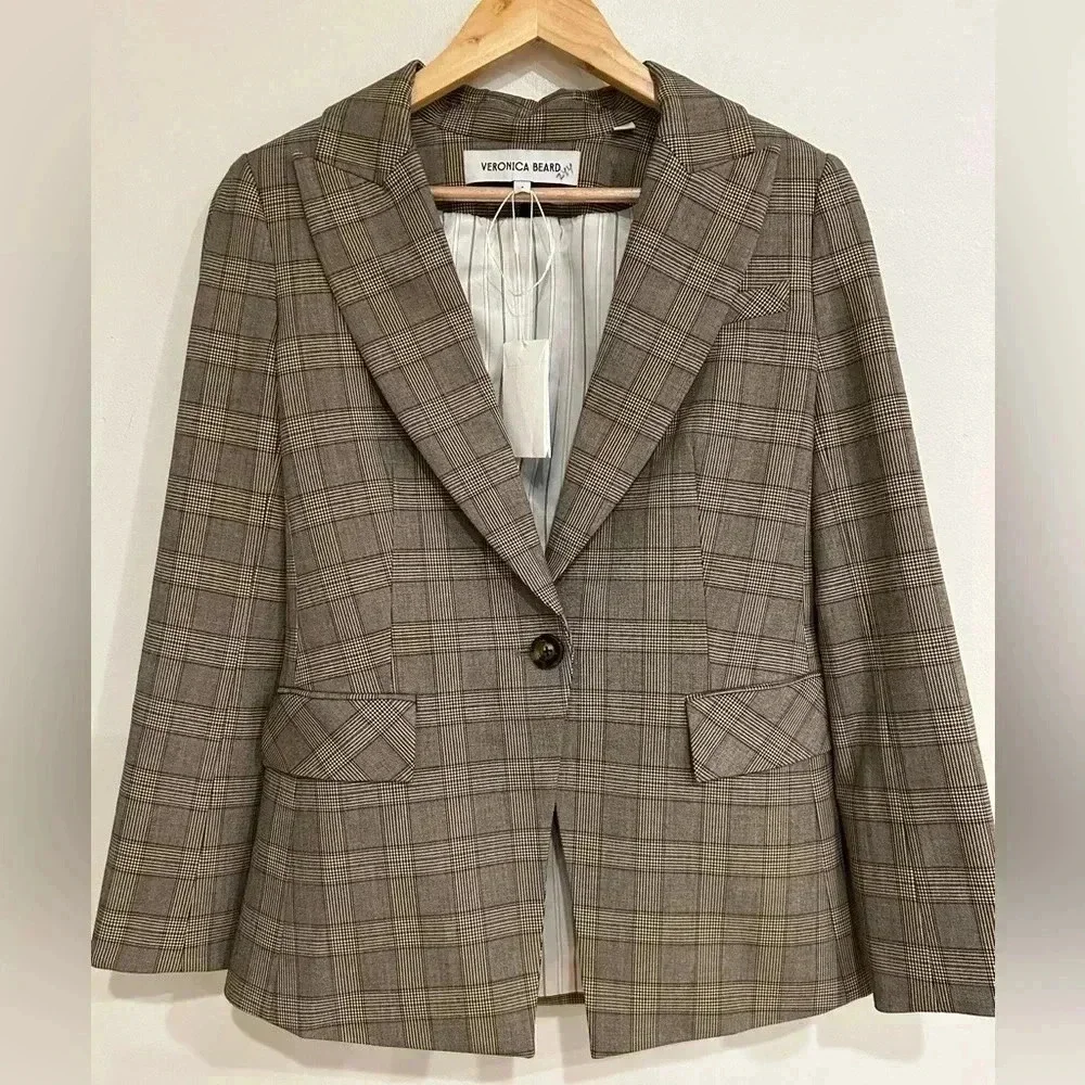 Veronica Beard Dickey Long Tailored plaid Jacket/ blazer US 4 - Picture 6 of 14